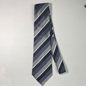 Geoffrey Beene Classic Black and Gray Striped Tie